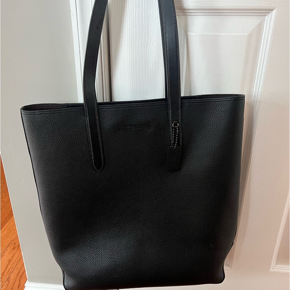 Coach Black Pebble Leather Tote Bag